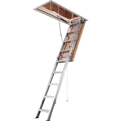 (Rough Opening: 18-in x 24-in) Sliding Aluminum <b>Attic</b> <b>Ladder</b> with 250 lbs. . Attic ladder lowes